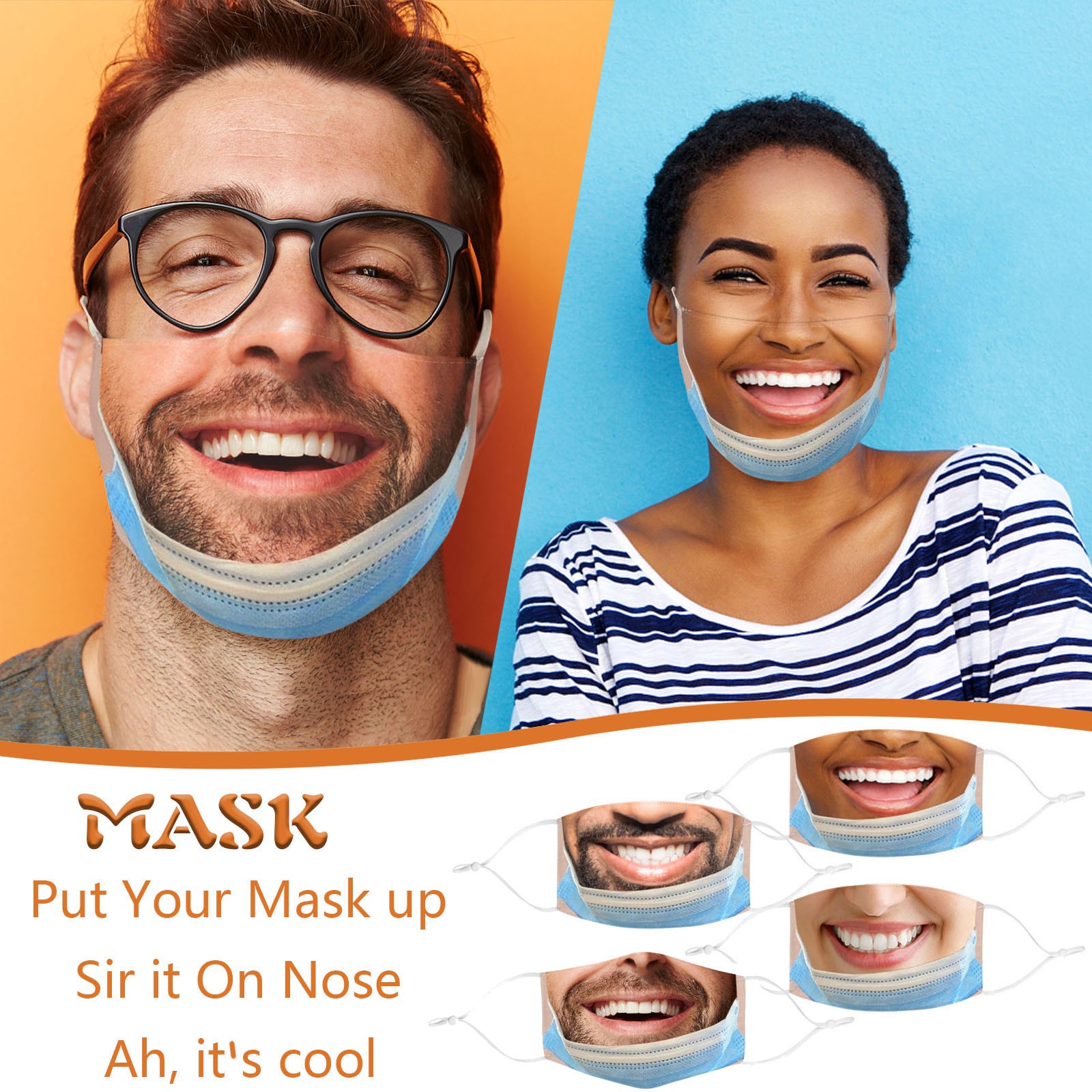 Kids Face Mask - Volwassen grappig mondmasker Grappige stoffen gezichtsmaskers